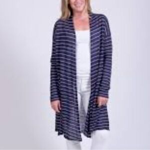 HIHO Virgin Islands Resort Linen‎ Duster Large LONG FLYAWAY CARDIGAN